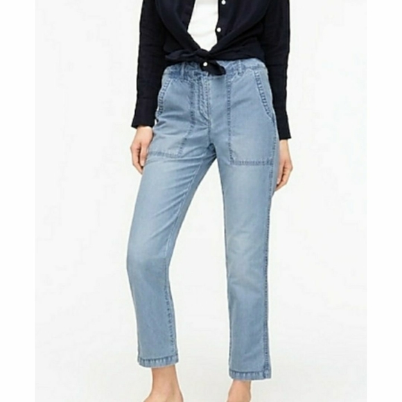 J. Crew Denim - J. Crew Indigo Blue Surplus Pocket Straight Leg Pants Jeans Chambray